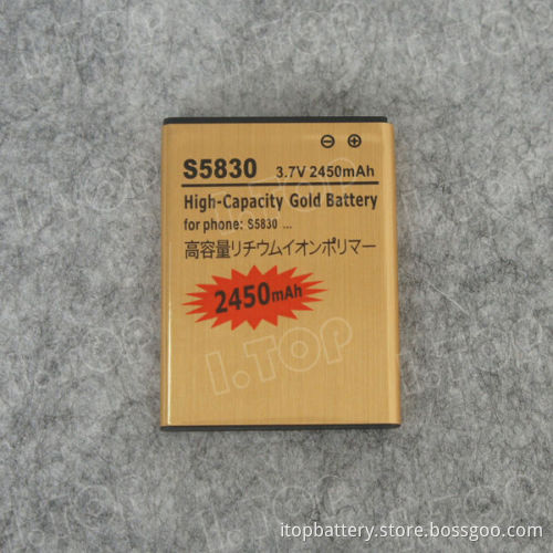 For Samsung Galaxy Ace S5830 mobile battery,3.7V 2450mAh,18 months warranty